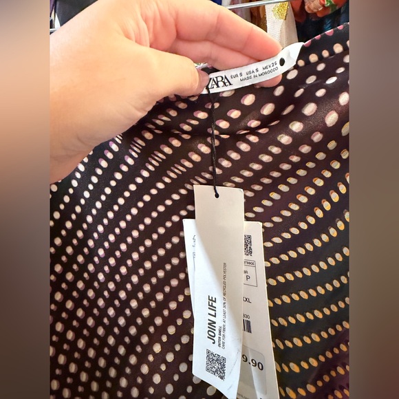 NWT Zara Asymmetrical Skirt in Pink, Orange, and Black - Picture 5 of 9